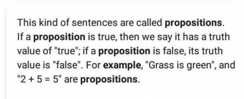 Give 3 example of proposition?​
