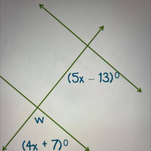 Find the measurement of angle w.