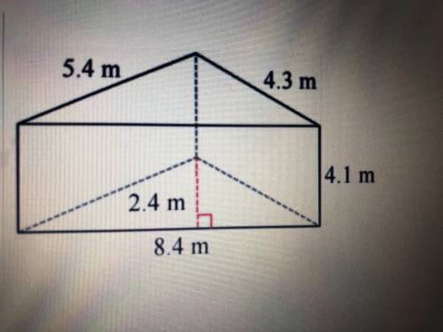 What’s the total surface area of the triangular prism?