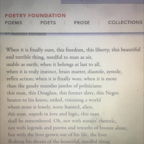 How many lines does each stanza have of Frederick Douglass poem