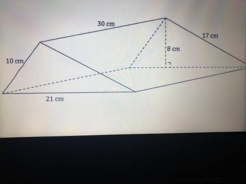 What is the lateral surface area of the triangular prism???

A) 1608cm
B) 1440cm
C) 384cm
D) 552cm