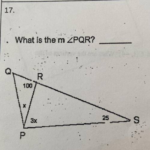 What is the measure of PQR? PLEASE HELP! BUG PART OF GRADE AND DUE TODAY!