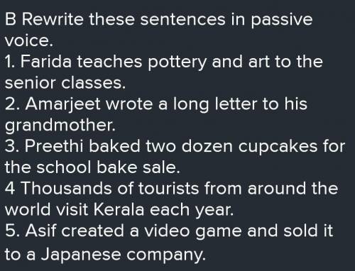 Write a sentence in Passive Voice .​