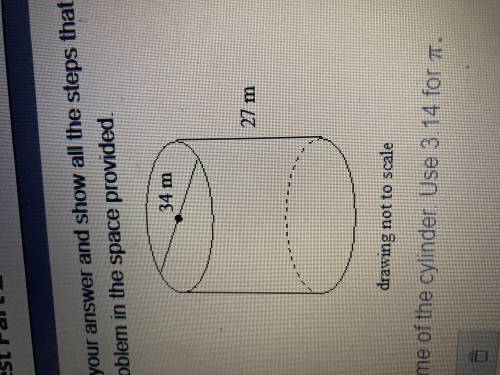 Find the volume of the cylinder. Use 3.14 for pi.