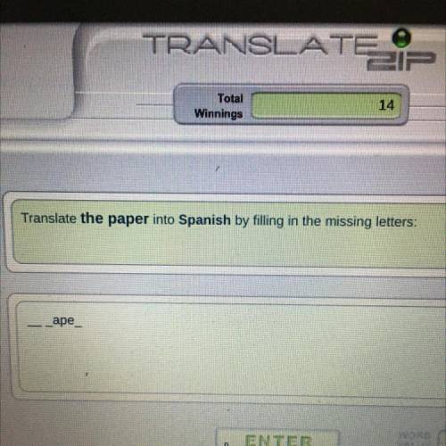Translate the paper into Spanish by filling in the missing letters: