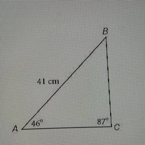 Find the length of side AC. Hint: Find the measure of angle B first