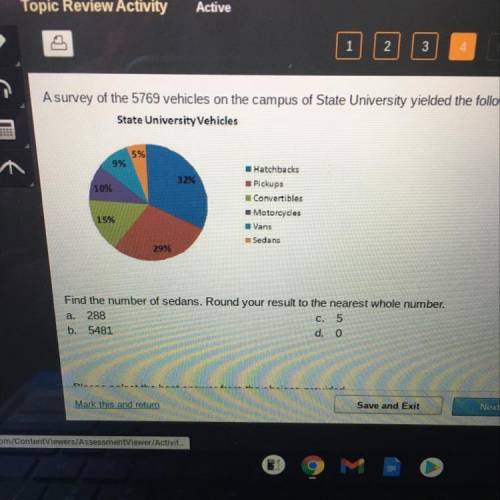 A survey of the 5769 vehicles on the campus of State University yielded the following circle graph.