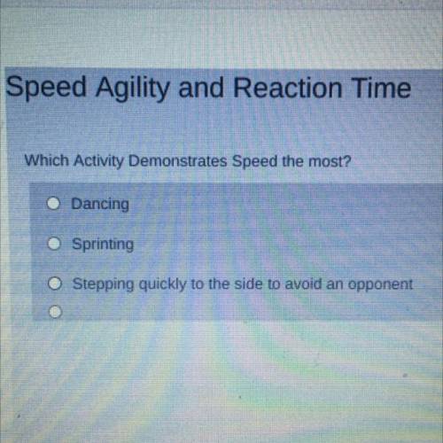 Which activities demonstrate speed the most?
