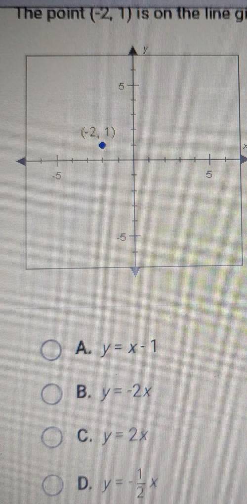The point (-2, 1) is on a line given by which equation below​
