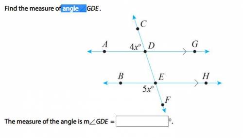 Find the measure of angle of GDE