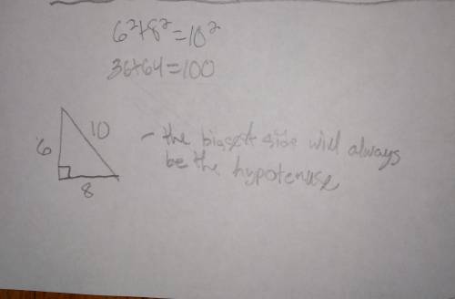 Select the procedure that can be used to show the converse of the Pythagorean theorem using side len
