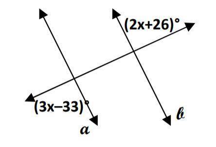 Think: Are the two given angles congruent or supplementary?

 Write an equation that can he