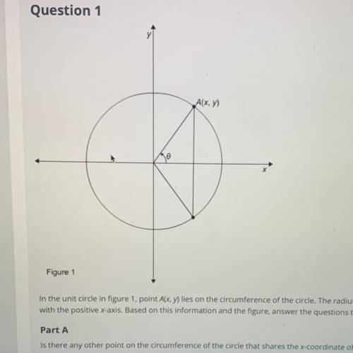 Part B

What is the measure of the angle made by the radius joining this point? Write your answer