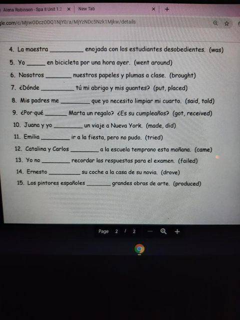 Please help with my spanish