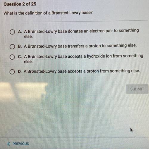 What is the definition of a Bronsted-Lowry bade