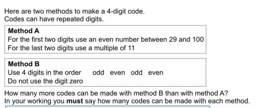 Here are two methods to make a 4-digit code:

codes can have repeated digits.
method A: 
for the f