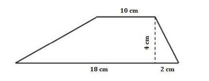 Find the area of the trapezoid by decomposing it into other shapes