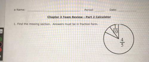 Find the missing section. Answers must be in fraction form.