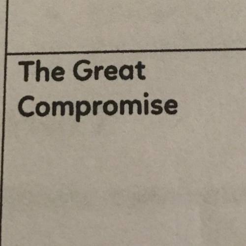 Please help! I have to write something about the Great compromise! GIVING BRAINLIEST AND 10 POINTS!