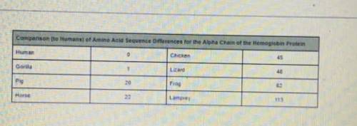 A comparison was made across eight species for their differences in amino acid sequences for the al