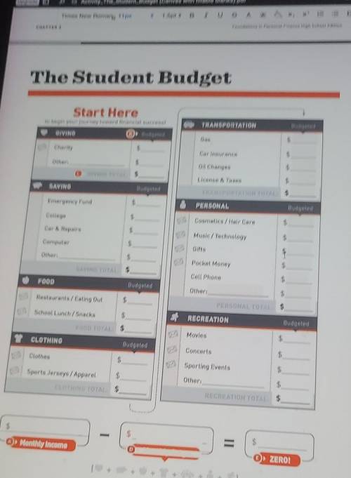 Anyone have david ramsey student budget key? the one with Jenna and Marcus.​