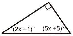 The angle measures of a triangle are shown in the diagram below.

What is the value of x? Record y