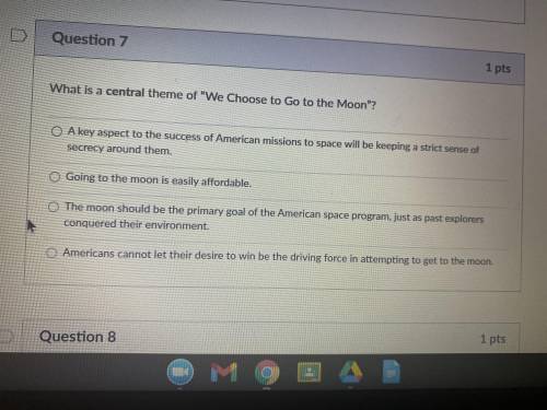 What is the central theme of “we choose to go to the moon