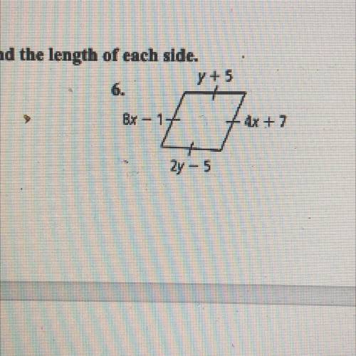 Can someone please help me please bro. Find the value of x and the length of each side. THIS IS DUE