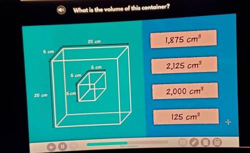Volume of Composed Figures - Quiz - Level G What is the volume of this container? 20 cm 1,875 cm3 5