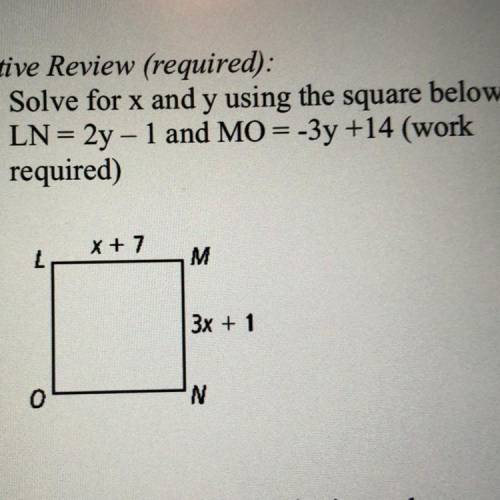 The answer is 3 for x and Y. But I don’t understand how to get that answer
