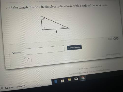 Find the length of side x