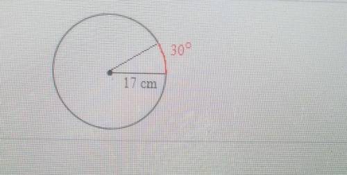 What is the length of the arc shown in redThe length of the arc is what cm​