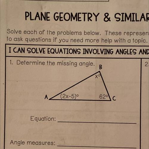 Determine the missing angle