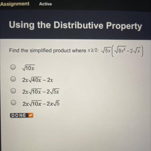 Find the simplified product where x > or = 0