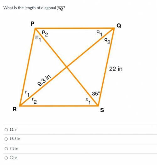 What is the length of diagonal RQ?
(LOOK AT IMAGE BELOW)
Awarding brainliest!