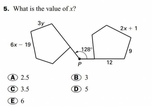 Taking a Test - What is the value of x?