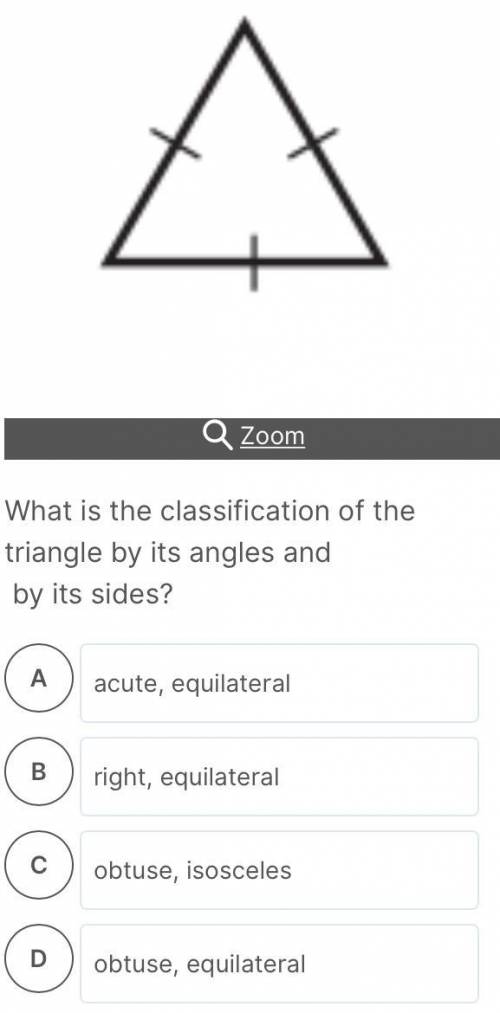 What is the classification of the triangle by its angle and by its sides?