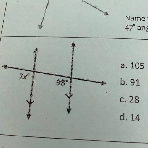 Which is the correct value of x