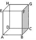 The figure is a rectangular prism. Identify which one of the line segments in the given figure is p