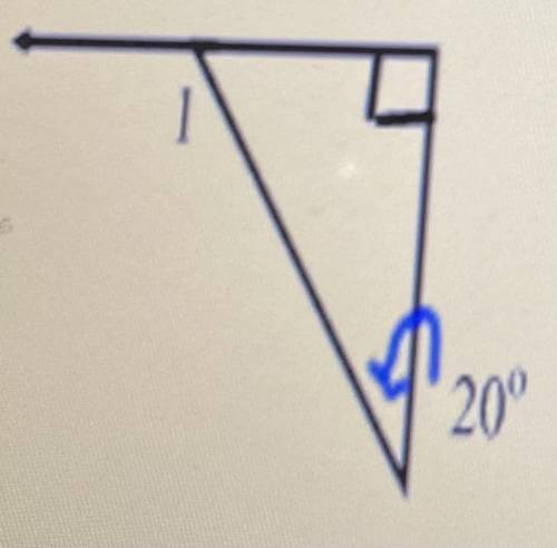 Find the measure of angle 1
A. 90
B. 110
C. 180