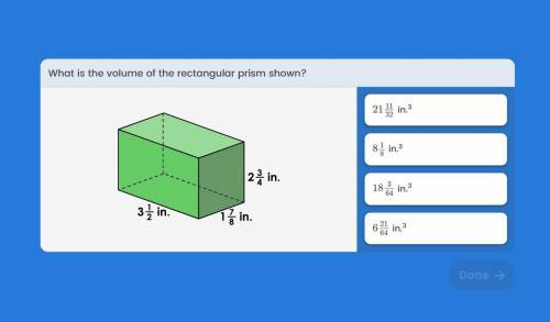 What is the volume of the retanguler prism shown below