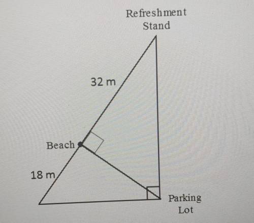 A. how far is the spot on the beach from the parking lot?

b. how far will he have to walk from th