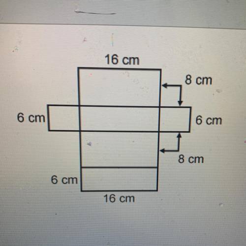 The figure is the net for a rectangular prism.

What is the surface area of the rectangular prism