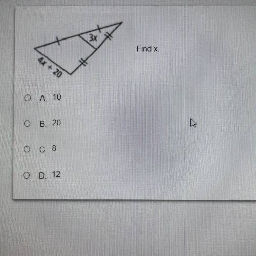 Find x (use pic for answer)