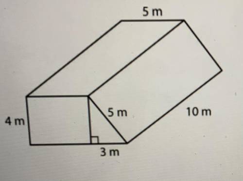 What is the surface area and volume of this figure

A)352m^2
B)400m^3
C)520m^2
D)272m^2