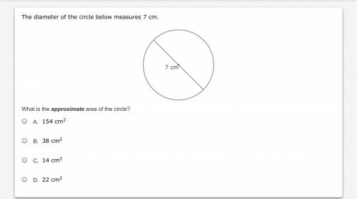 What is the approximate area of the circle?