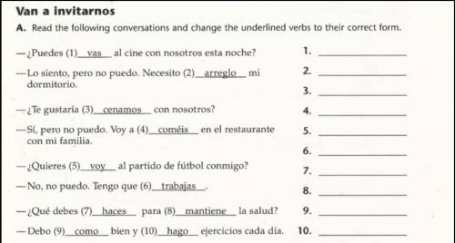 Read the following conversations and change the underlined verbs to their correct form.

Someone,