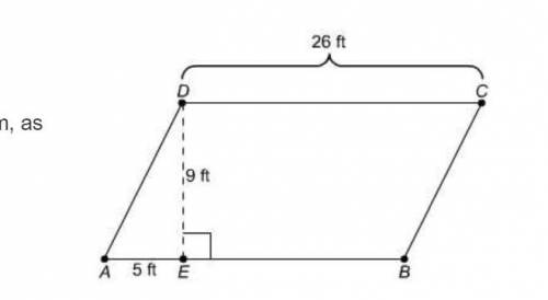 Mr. Sam's swimming pool is in the shape of a parallelogram, as shown.

What is the area of his swi