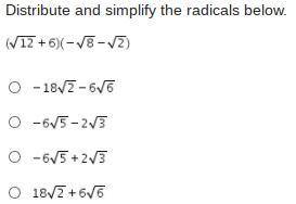 Distribute and simplify the radicals below.