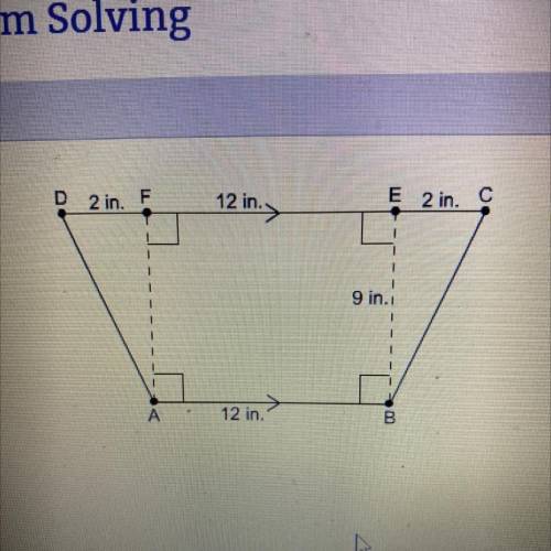 What is that area of the trapezoid 
a)50in
b)108in
c)126in
b192in